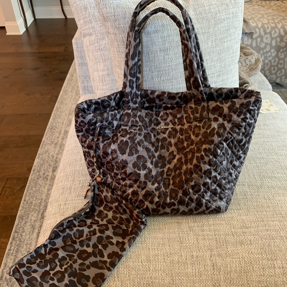 MZ Wallace Medium Leopard Animal Print Tote